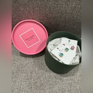 Kate Spade Rise and Shine Blue Round Post Earrings, Brand New, Never Worn